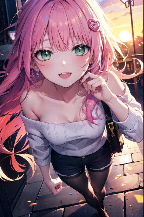 lara deviluke, lara deviluke, long hair, pink hair, tail, ahoge, bangs, hair ornaments, (green eyes:1.5), happy smile, smile, op...