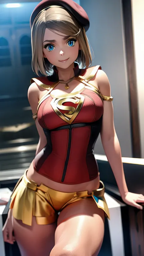 1 girl, Ryza, AtelierRyza, supergirl outfit, beret