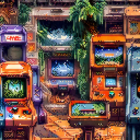 pixel art, (a retro game),pixel art,8-bit (video game:1.1),vibrant colors,arcade style,classic characters,playful and nostalgic ...