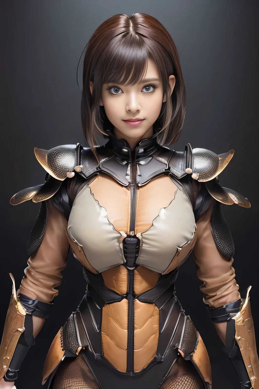 (high resolution,masterpiece,best quality,extremely detailed CG, anime, official art:1.4), realistic, photo, amazing fine details, all intricate, gloss and shiny,awesome many layers, 8k wall paper, 3d, sketch, kawaii, illustration,( solo:1.4), perfect female proportion,villainess, (fusion of dark brown cockroach and lady:1.4), (brown cockroach form lady:1.2), (brown cockroach lady:1.2), (fusion:1.2), (solo:1.4), (evil smile:1.2), muscular, abs, (cockroach brown exoskeleton bio insect suit:1.4), (cockroach brown exoskeleton bio insect armor:1.2), (brown transparency cockroach wing:1.4), (brown cockroach antennae:1.3),