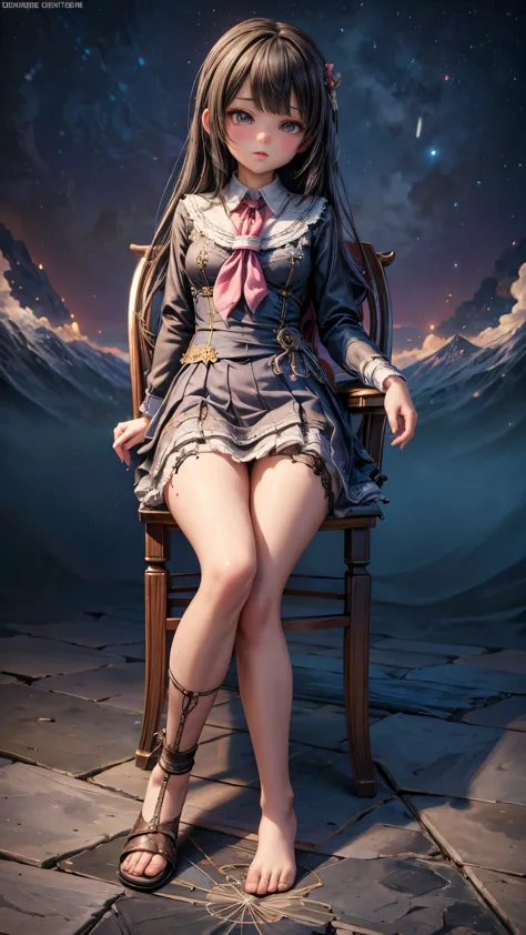 here was a woman with her feet on a chair，detailed digital anime art，8K high quality detail art，smooth anime cg art，Trends on CG...