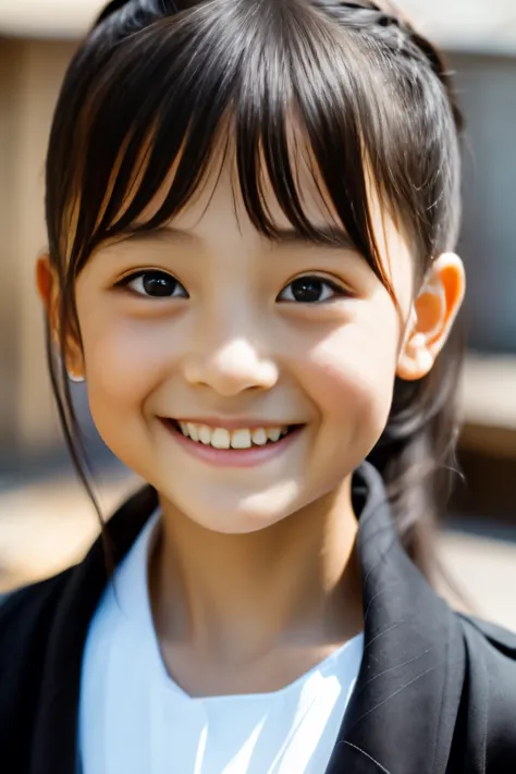 beautiful６old japanese girl, (freckles:0.6), soft light, ponytail