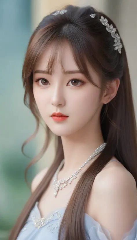 a close up of a woman with long hair wearing a dress, gorgeous young korean woman, beautiful young korean woman, cai xukun, beau...