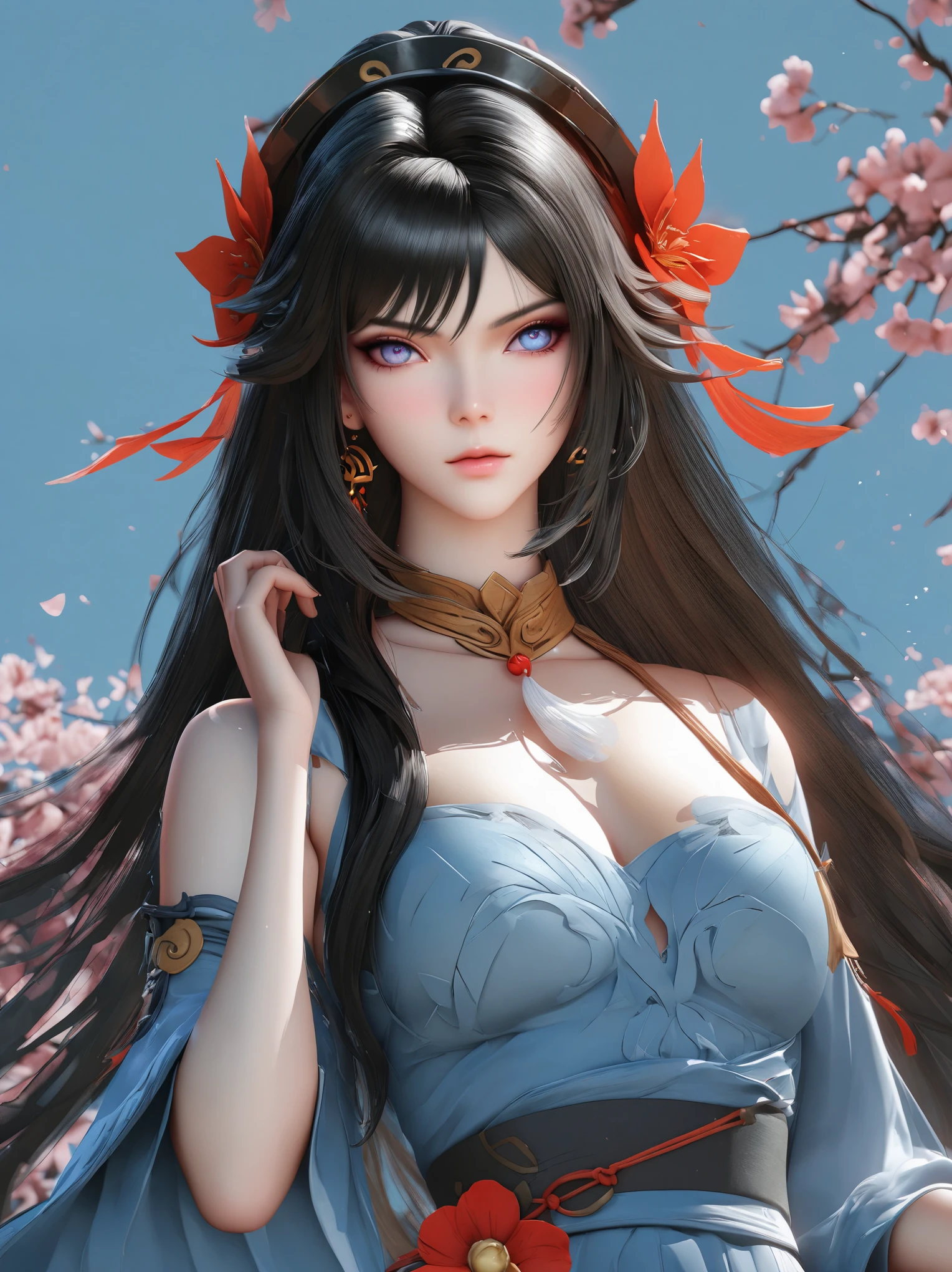 diy32，Highest quality, ultra-high definition, masterpieces, 8k, realistic, anime styled, 3d render，anime girl with long black hair and blue eyes in a blue dress, keqing from genshin impact, by Yang J, heise jinyao, loong, g liulian art style, zhongli from genshin impact, zhao yun, beautiful young wind spirit, handsome guy in demon slayer art, xianxia hero, liang xing
