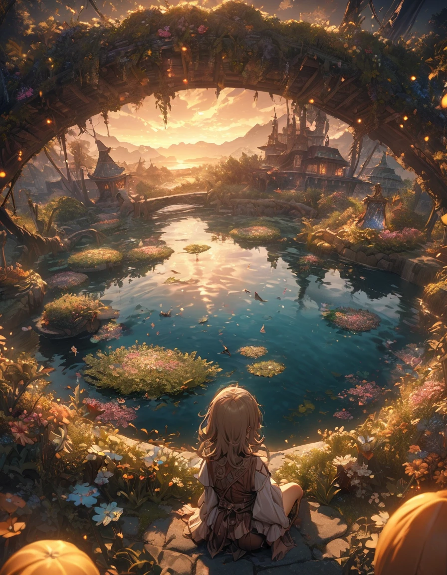 masterpiece, best quality, extremely detailed CG unity 8k wallpaper, a magical pond in the evening, finely detailed, cinematic lighting, highres, 12k
.super wide angle（（（masterpiece）））, （（best quality））,（（Intricate details））,（（surreal））（8K）