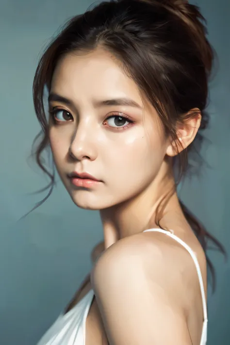 (8k), (best quality), (masterpiece:1.2), (realistic), (photorealistic:1.37), ultra-detailed, in a photo studio posing for pictur...