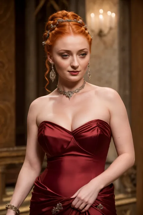 Face of Sophie Turner, Sansa Stark played by Sophie Turner, the de facto Lady of the Eyrie, is a 40-year-old mature queen with a...