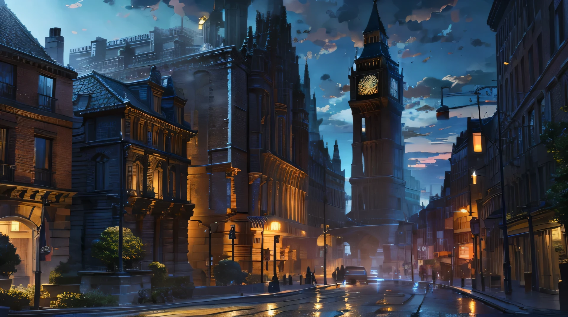 high resolution,high quality,High definition,Clock tower,night