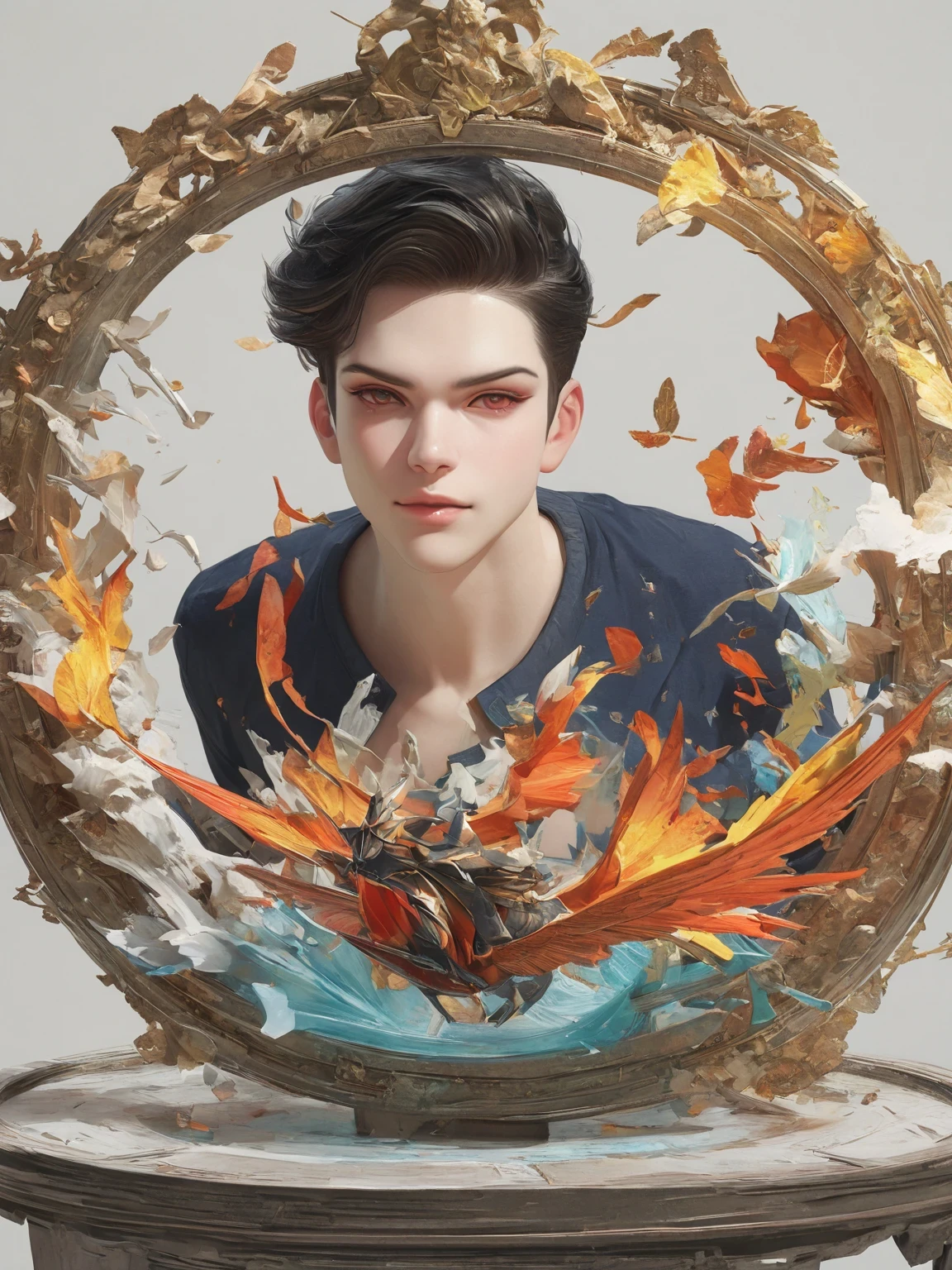 Faça você mesmo13，mais alta qualidade, Definição ultra-alta, obras-primas, 8K, realista, estilo anime, Renderização 3D，um close de uma pessoa escrevendo um livro , JC Leendecker e Sachin Teng, james jean e wlop, James Jean e Peter Mohrbacher, Alphonse Mucha e Ross Draws, sachin teng, James Jean Marc Simonetti, artgerm e james jean, no estilo artístico de mohrbacher