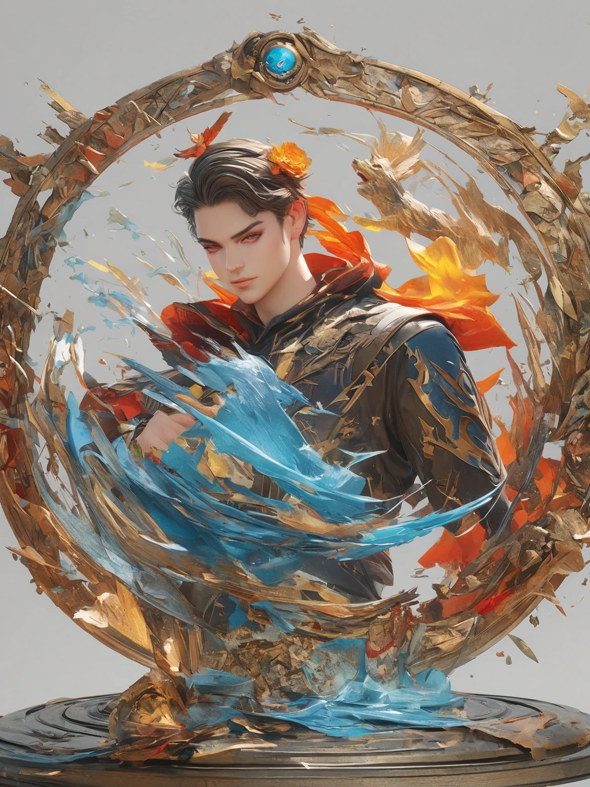 bricolaje13，de la máxima calidad, Ultra Alta Definición, obras maestras, 8K, Realista, estilo anime, representación 3d，un primer plano de una persona escribiendo un libro , jc leyendecker y sachin teng, james jean y wlop, james jean y peter mohrbacher, alphonse mucha y rossdraws, sachin teng, james jean marc simonetti, artgerm y james jean, en el estilo artístico de mohrbacher