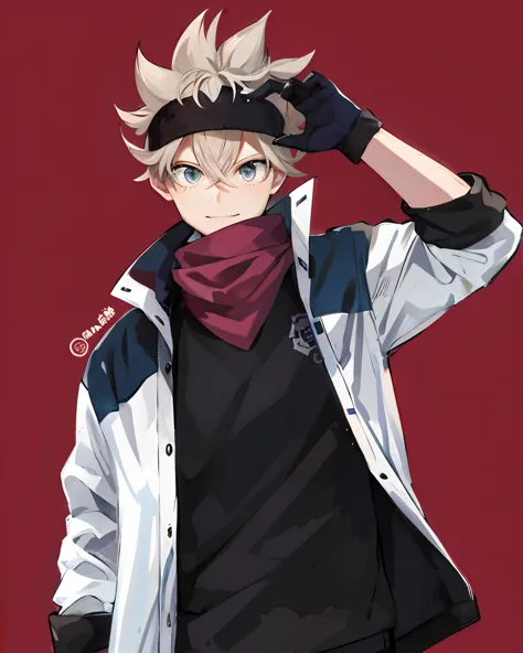 (morning), personagem de anime Shounen, adolescente, olhando para o espectador, inverno, (centro), sorriso, cabelo branco, olhos...