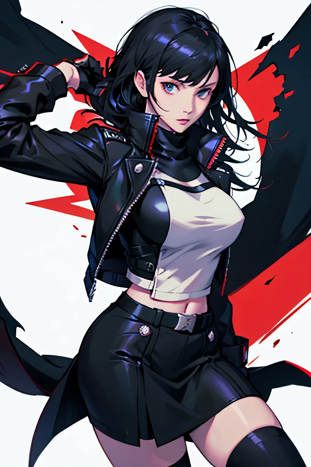 Tifa Lockhart Wearing A Shujin Academy uniform From Persona 5, in the art style of persona 5, Shigenori Soejima