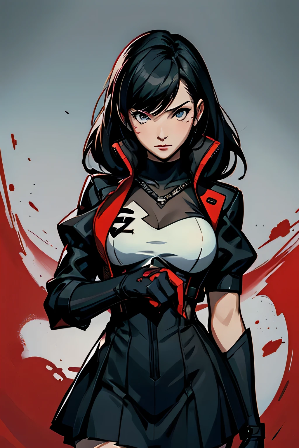 Tifa Lockhart Wearing A Shujin Academy uniform From Persona 5, in the art style of persona 5, Shigenori Soejima