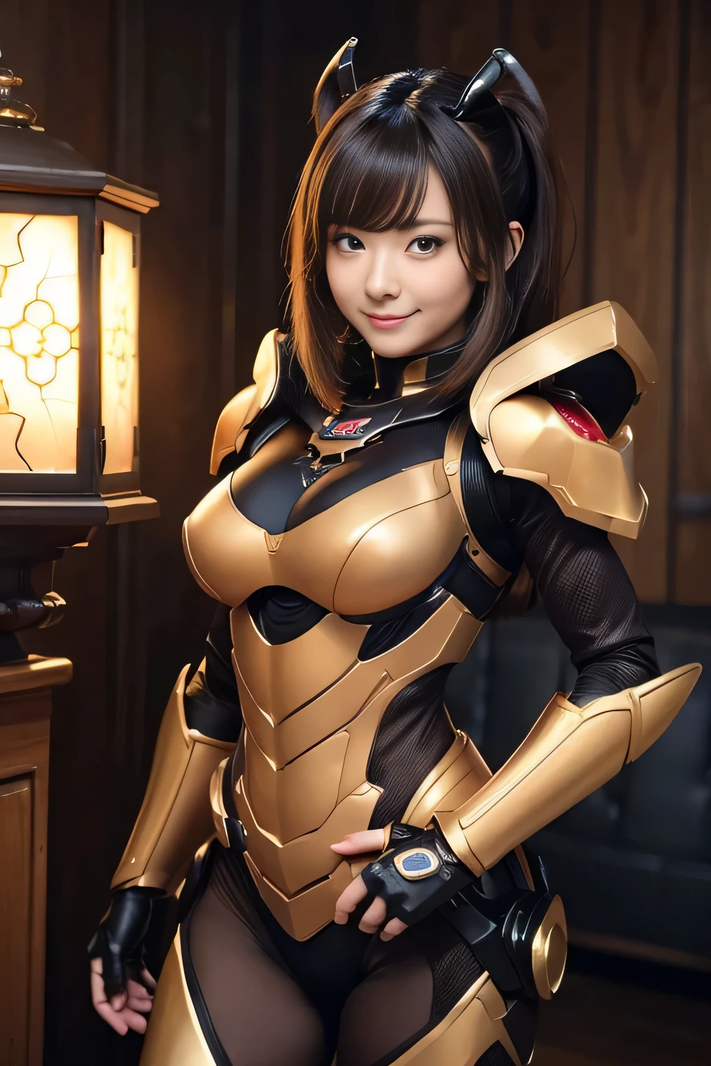 (high resolution,masterpiece,best quality,extremely detailed CG, anime, official art:1.4), realistic, photo, amazing fine details, all intricate, gloss and shiny,awesome many layers, 8k wall paper, 3d, sketch, kawaii, illustration,( solo:1.4), perfect female proportion,villainess, (fusion of dark brown cockroach and lady:1.4), (brown cockroach form lady:1.2), (brown cockroach lady:1.2), (fusion:1.2), (solo:1.4), (evil smile:1.2), muscular, abs, (cockroach brown exoskeleton bio insect suit:1.4), (cockroach brown exoskeleton bio insect armor:1.2), (brown transparency cockroach wing:1.4), (brown cockroach antennae:1.3),