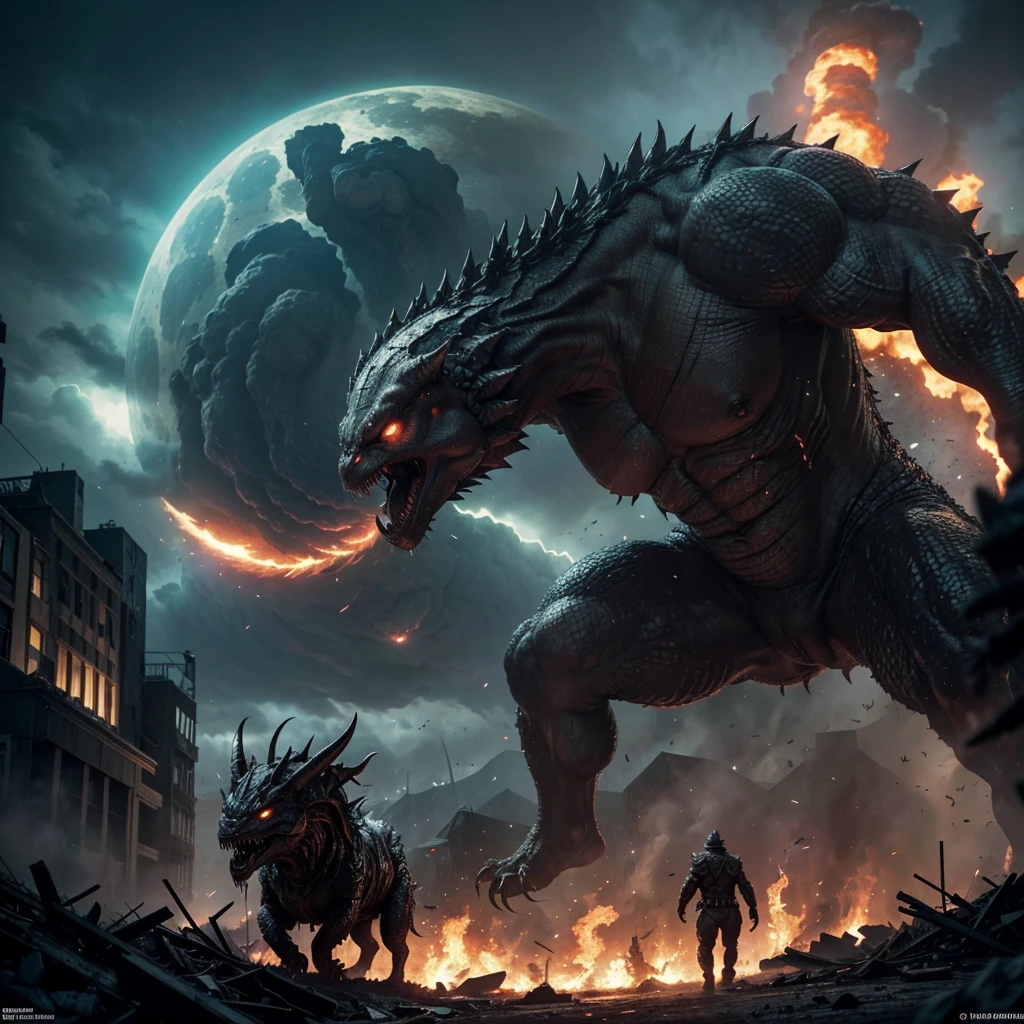 Die Eingabeaufforderung zum Generieren eines stabilen Diffusionsbildes von Godzilla lautet:
"(beste Qualität,4k,8k,highres,Meisterwerk:1.2),ultra-detailliert,(realistisch,photorealistisch,photo-realistisch:1.37),monströse Kreatur,zerstörerische Kraft,Zerstörung der Stadt,wild brüllend,riesiges Reptilienmonster,verheerende Kraft,enorme Größe,überragt Wolkenkratzer,Abgerissene Gebäude,verängstigte Menschenmengen,apokalyptische Szene,feurige Zerstörung,epische Schlacht mit Militärstreitkräften,epische Konfrontation zwischen Mensch und Monster,Actiongeladenes Chaos,schuppige Haut,feuriger Atem,scharfe Krallen und Zähne,dunkel und bedrohlich,immense power,Stadt in Trümmern,bedrohliche Präsenz,chaotischer Amoklauf,verschlingt alles, was ihm in den Weg kommt,das folgende Chaos,furchteinflößender Terror,kolossales Monster, das aus der Tiefe auftaucht,unaufhaltsame Naturgewalt,massives Schwanzschlagen,schreckliches Brüllen,Atmosphäre der Angst und Zerstörung,verheerender Zorn,entfesselte Wut,mythische Kreatur,Zerstörung in großem Ausmaß,überwältigende Kraft,tolles Spektakel,atemberaubende Verwüstung,Horror epischen Ausmaßes,Stadt in Flammen,erschreckender und ehrfurchtgebietender Anblick,Verwüstung und Terror über die Welt bringen,unvorstellbare Stärke und Größe,tobend durch die Straßen,unnachgiebige und unaufhaltsame Kraft,kosmische Bedrohung,weltbewegende Kraft,legendäres Tier,Es regnet Zerstörung von oben."