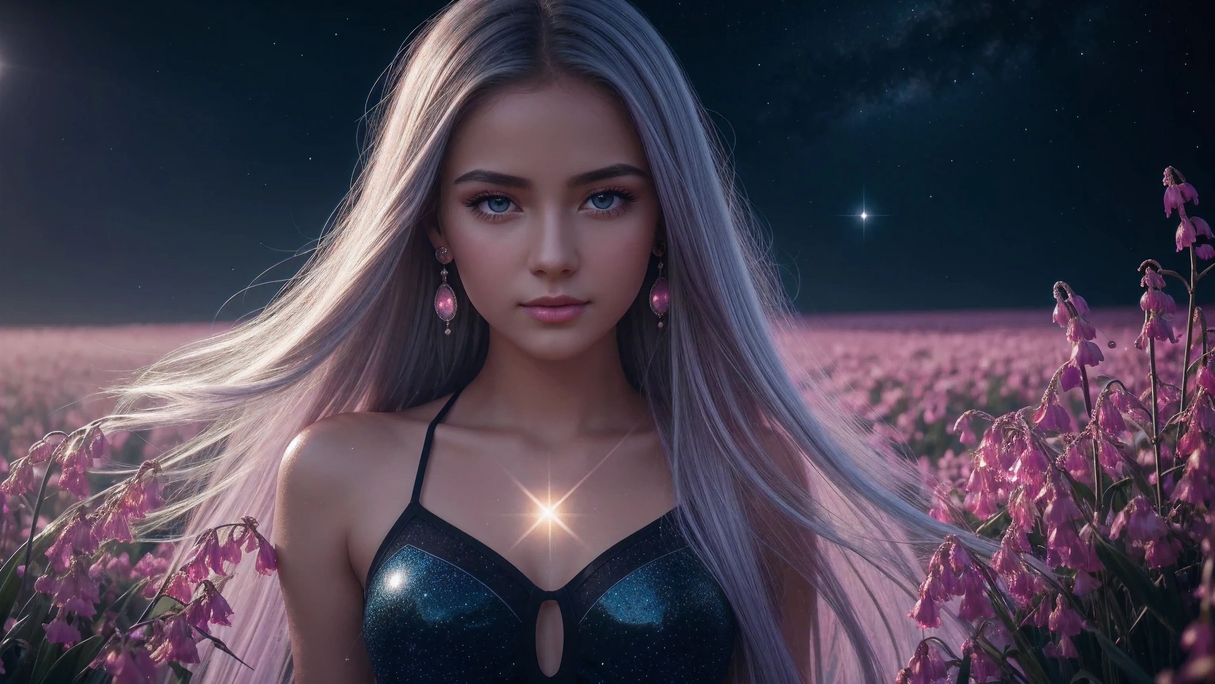 close-upBeautiful realistic girl with blue long hair in the fog,deep atmosphere ,Close-up of clean skin with detailed skin ,,in black tights and a pink blouse ,on an orange background ,Against the background of the starry sky,Bright makeup,EARRINGS WITH GLITTERS,two-leaf gray flower,translucent speckled bifoliate gray,Bioluminescent - Ultra High Quality 8K Music Equalizer, high passion, Rich colors, Soft light, Super detailed photos. ultra high quality 8K, high passion, Noise reduction, яркие Rich colors.. high quality, 8k Ultra HD, high passionhigh quality,мягкие close focus,very beautiful flower, translucent red lily of the valley with dew drop flower, bioluminescent flower glows and shimmers, he grows in a mysterious forest, shrouded in mystery, Сверхhigh quality 8k, high contrast t, Rich colors, Soft light, Ultra-detailed photos. Сверхhigh quality 8k, tall with the spotlight on a girl in a black and red dress.., High detail, realistic beautiful girl with long light yellow hair, Gradient ,girl with good charisma, creative approach to non-standard poses,., Girl in miniskirt, there are splashes of silver dust, and behind him nebula, atmospheric lighting, surrounded by wet dew drops, behind the fantasy world, on a beautiful background, glare, shine, shine, spray drops, high quality, 8k Ultra HD, high contrast, high quality, Soft light, Close-up of a beautiful realistic girl with BRIGHT WHITE TURQUOISE and pink long hair......... ,Close-up of clean skin with detailed skin ,full length, in a short miniskirt, Preparation Realistic room with silver patterns with pearlescent shine,in drops of dew, stands in a beautiful place where there are a lot of rubber hearts ,everything around is pink and blue,grow along the edges with flowers,in the moonlit meadow ,nebula,epic mood,Best quality,ultra detail,Contrast,clear focus,volumetric light