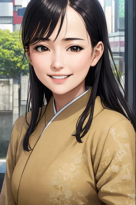 (urushisato:1.0), (this:1.0), smile, young and beautiful woman, highest quality, ultra high resolution, (realistic:1.4), tokyo f...