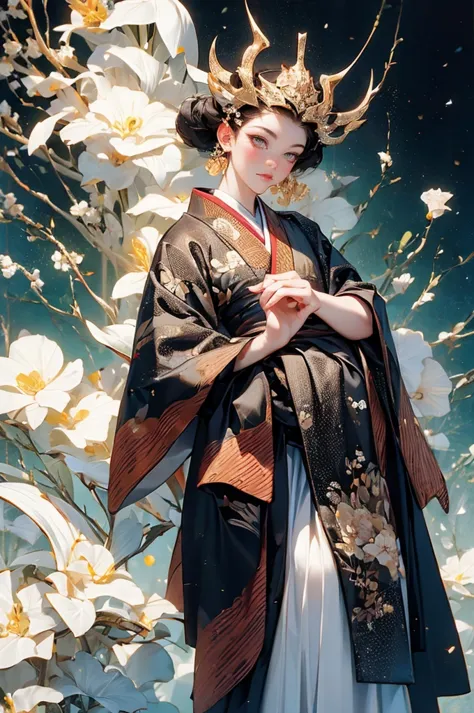 umalinda warrior sexy, pretty face, delicious company, alluring figure, wearing a sexy open kimono. the artwork is created in a ...