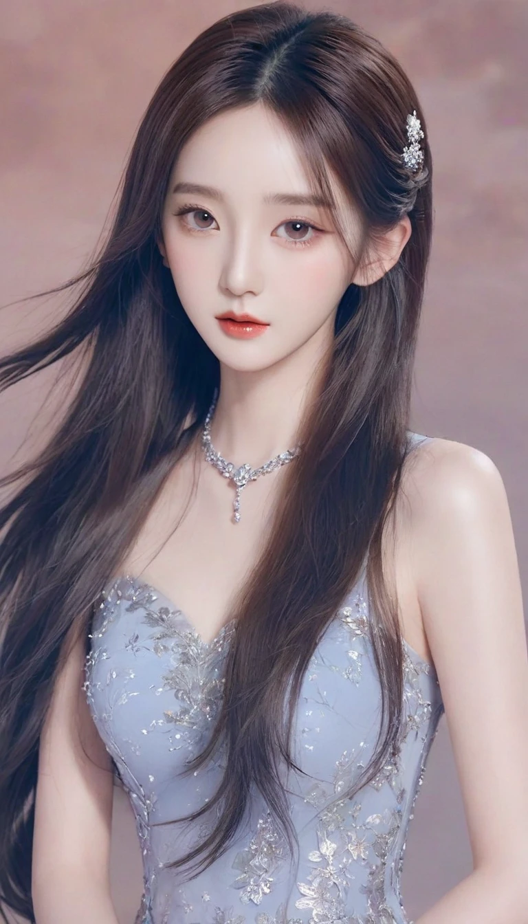 a close up of a woman with long hair wearing a dress, gorgeous young korean woman, beautiful young korean woman, cai xukun, beautiful south korean woman, dilraba dilmurat, yanjun chengt, gorgeous chinese model, ruan jia beautiful!, xision wu, sha xi, wenfei ye, xianxia, korean girl, xianxia fantasy