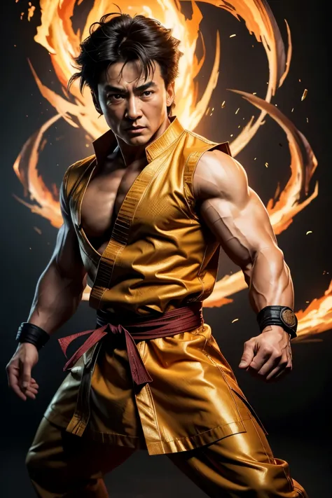 RAW, Best quality, high resolution, Masterpiece: 1.3), Realistic Jackie Chan look-alike of Goku

Masterpiece: 1.3, A stunningly ...