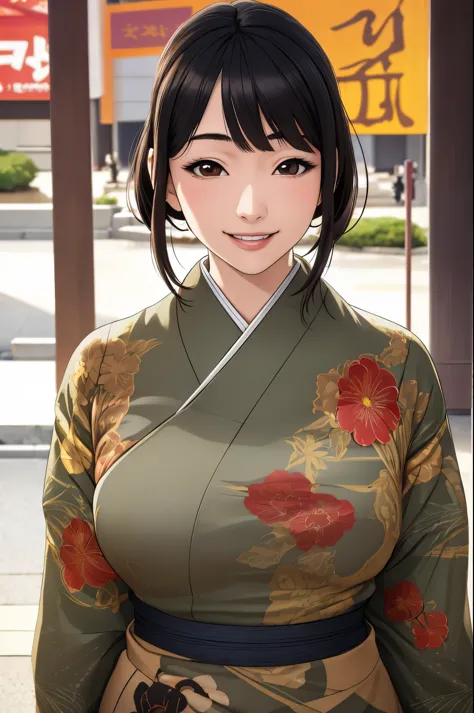 (urushisato:1.0), (this:1.0), smile, young and beautiful woman, highest quality, ultra high resolution, (realistic:1.4), tokyo f...