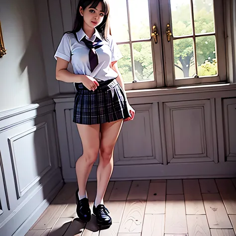 25 year old female, mature woman, ((In the classroom)), ((school uniform)), Raw photo, (photorealistic: 1.37, realistic), Highly...