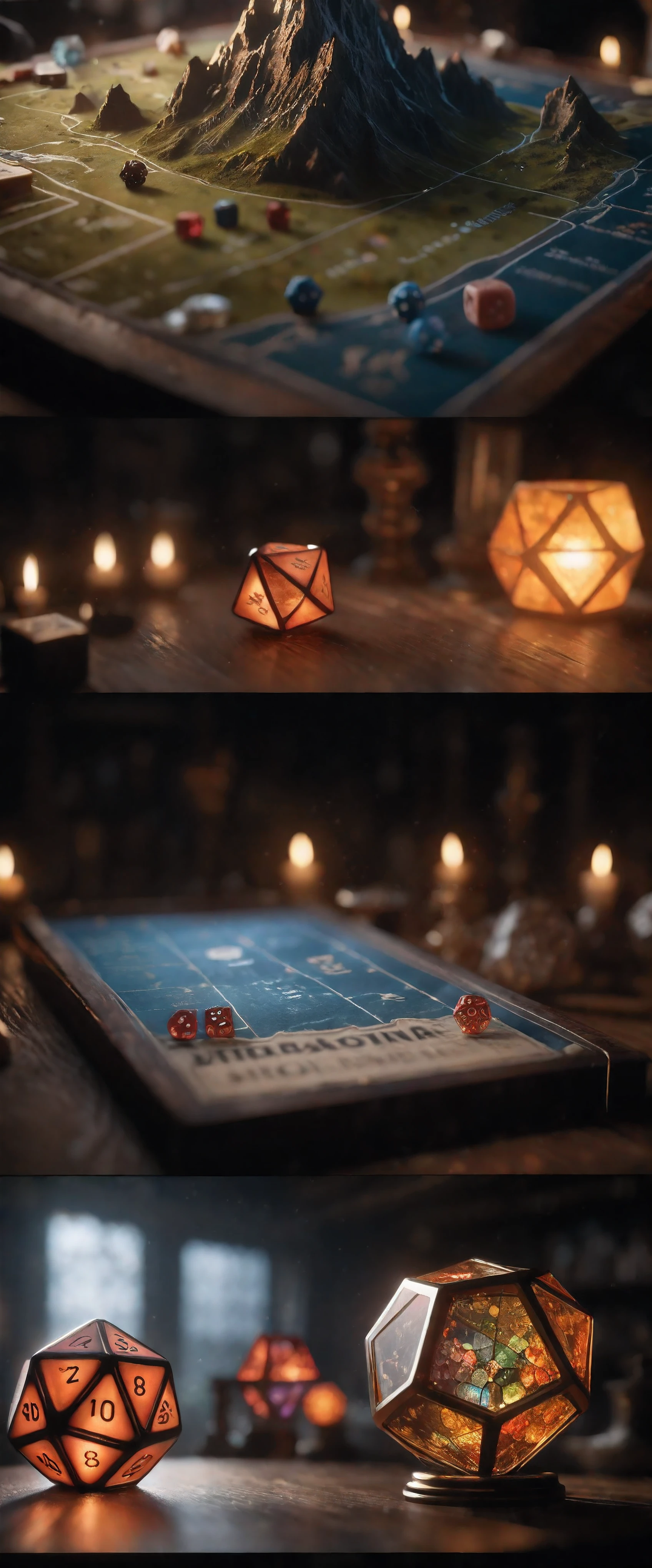 ((Masterpiece in maximum 16K resolution):1.6),((soft_color_photograpy:)1.5), ((Ultra-Detailed):1.4),((Movie-like still images and dynamic angles):1.3). | (Macro shot cinematic photo of a DnD table), (DnD tabletop map), (DnD dice), (macro lens), (DnD bookshelf), (DnD Posters), (luminous object), (DnD room), (shimmer), (aesthetic DnD vase), (visual experience),(Realism), (Realistic),award-winning graphics, dark shot, film grain, extremely detailed, Digital Art, rtx, Unreal Engine, scene concept anti glare effect, All captured with sharp focus. | Rendered in ultra-high definition with UHD and retina quality, this masterpiece ensures anatomical correctness and textured skin with super detail. With a focus on high quality and accuracy, this award-winning portrayal captures every nuance in stunning 16k resolution, immersing viewers in its lifelike depiction. | ((perfect_composition, perfect_design, perfect_layout, perfect_detail, ultra_detailed)), ((enhance_all, fix_everything)), More Detail, Enhance.