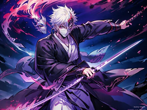 1 man, mage swordsman, beautiful eyes finely detailed, short silver hair, wearing aristocrat style outfit, casting a strong spel...