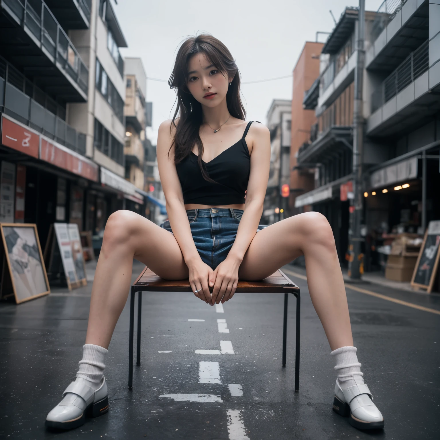 (Photographed with Canon EOS R5,Canon EF 24-70mm f/2.8L II,LED panel) , realistic photo, BREAK, 
solo focus, (full body shot:1.4),  BREAK, 
BREAK,  (Photo of a person seen from the front :1.5),
(1girl, flat chest :1.4), (high resolution detail of human skin texture : 1.5), (eyes are red and swollen), 
(1 Japanese girl ), brown eyes, nipples, hetero, parted lips, looking at viewer,  (spread legs widely:1.5), 
flat chest, skinny body, lips, (loli :1.5),
perfectly proportions, breasts, brown short hair, 
BREAK, BJ_Gundam, 

BREAK, 
(sitting down :1.5),  
 
BREAK, (outdoors, rocky place), 
BREAK, BJ_Gundam, 