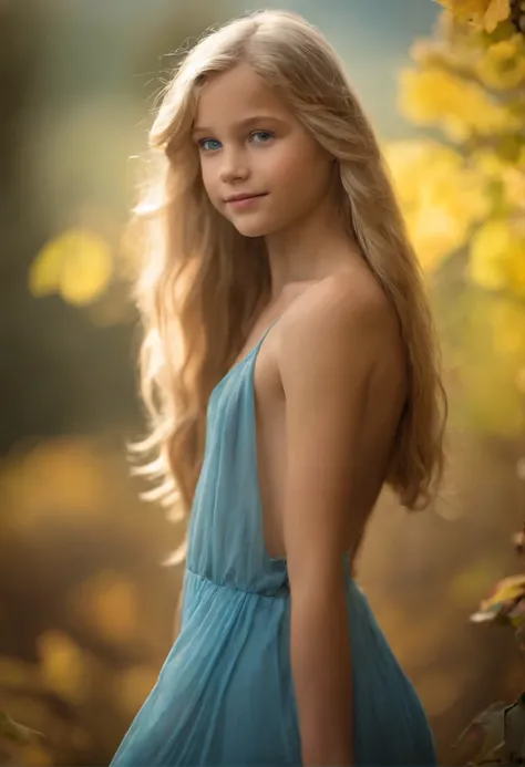 A close up of a young girl with blue eyes and blonde hair - SeaArt AI