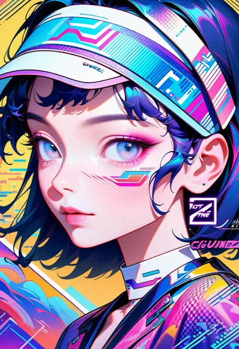 close-up of person wearing headband, the art of math inspired by yanjun cheng, douban, the art of math, vibrant fan art, lofi po...