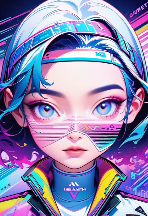 close-up of person wearing headband, the art of math inspired by yanjun cheng, douban, the art of math, vibrant fan art, lofi po...