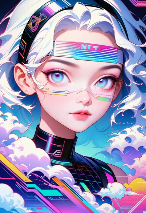 close-up of person wearing headband, the art of math inspired by yanjun cheng, douban, the art of math, vibrant fan art, lofi po...