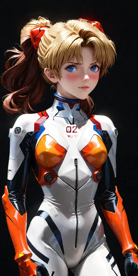 diy9，A lifesize statue of Asuka Langley Shikinami from "Neon Genesis Evangelion" characterized by intricate detail and realistic...