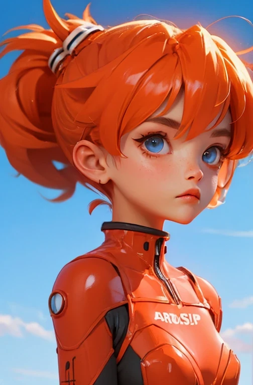 blind box,simple background,souryuu_asuka_langley, plugsuit, bodysuit, interface headset, red bodysuit, hair between eyes, pilot suit