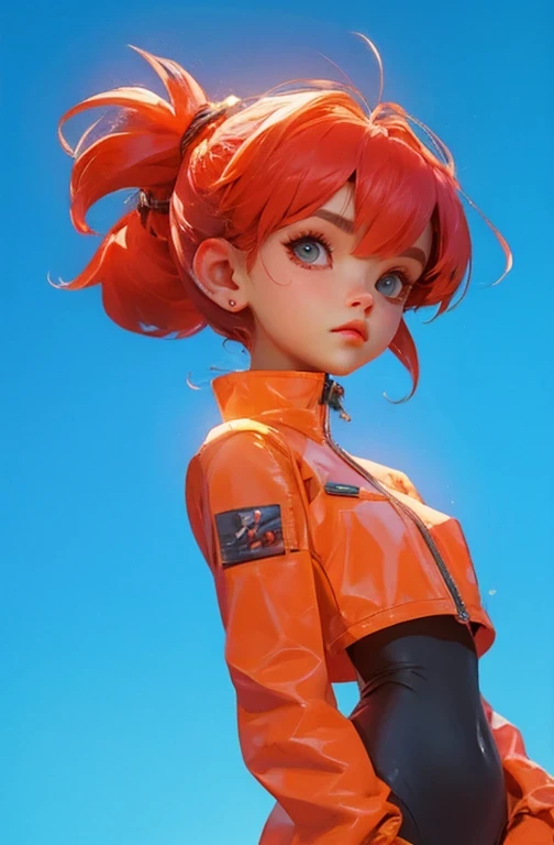 blind box,simple background,souryuu_asuka_langley, plugsuit, bodysuit, interface headset, red bodysuit, hair between eyes, pilot suit