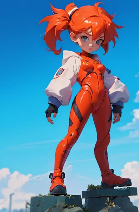 blind box,simple background,souryuu_asuka_langley, plugsuit, bodysuit, interface headset, red bodysuit, hair between eyes, pilot...