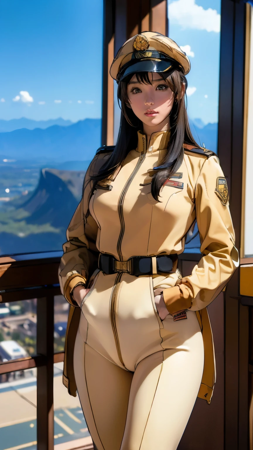 (((Obra de arte,melhor qualidade,8K,Super detalhado,alta resolução,estilo anime,absolutamente))),(Uma oficial feminina do Exército da Federação Terrestre está caminhando..:1.5),(sozinho:1.5), (Vestindo as Forças da Federação Terrestre:1.5),(Vestido como um funcionário federal&#39;chapéu de:1.5),(tipo de garota fofa:1.4),(Representação facial detalhada:1.4),(lindas mãos:1.4),(As mãos são muito finas:1.2),(papel de parede:1.5),(todo o corpo:1.5),((negligenciar:1.5)), ((Menina japonesa de 15 anos, Roupas que cabem)), (interior da nave espacial, Há espaço lá fora), (((dedo do pé de camelo)))