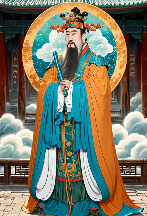 (masterpiece, best quality:1.2), yongle_style,1man,white background ...