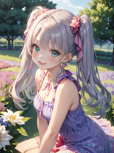 小さなgirl、The arrival of spring、big butt、 (alone:1.5,)Super detailed,bright colors, very beautiful detailed anime face and eyes, l...
