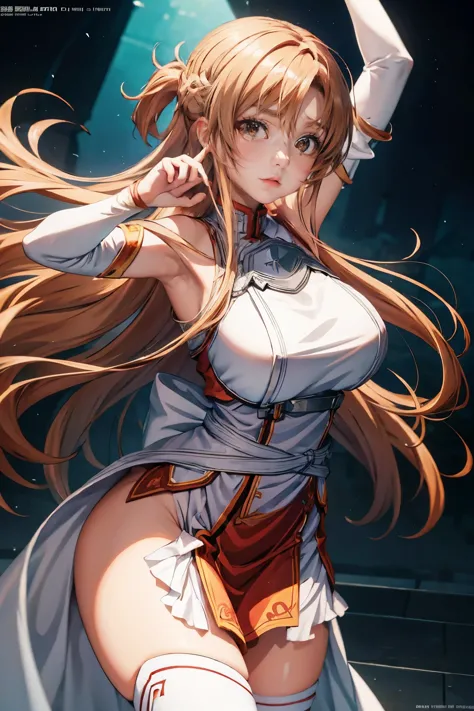 Asuna, the iconic character from the popular anime series Sword Art Online, is beautifully depicted in this high-resolution post...