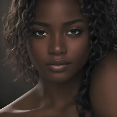 Best quality, masterpiece, ultra-detailed, perfect, beautiful black female, close up, HDR, portraits, elegant pose, captivating ...