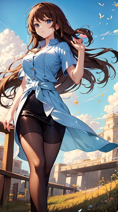 anime,nostalgic,high resolution,woman,countryside,Clear skies