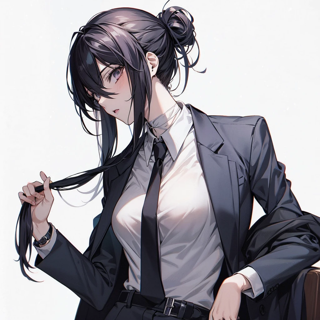 Anime image of a woman in a suit and tie holding a suitcase, female anime  charac - SeaArt AI