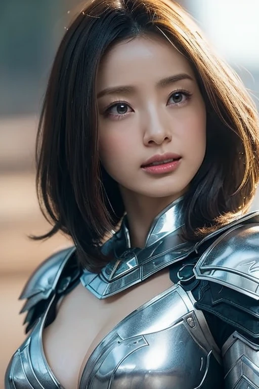 8K、Big breasts Super detailed、masterpiece、highest quality、(very detailed)、dynamic angle、mysterious look、wind effect、fantasy background、rim lighting、cinematic light、超A high resolution、8k eh、film grain、best shadow、delicate、to be born、particles of light、Fine skin texture、Detailed armor texture、detailed face、complexディテール、Super detailed、shine、powerful scam、silver armor、(have a weapon)、Slashing、Slashing Action、big and full breasts,Scapula、Shine eyes、 long cloak、fantasy、(to be bornきto be bornきとした)、shoulder armor、complex、complex、perfect lighting、looking at the viewer、movie lighting、fly in the sky、Flight、holy light、wonderful、bangs、It&#39;s windy、frozen mountain々々、wavy black hair、lich queen,sexly,Charm,short bob,Intricately decorated chest armor,