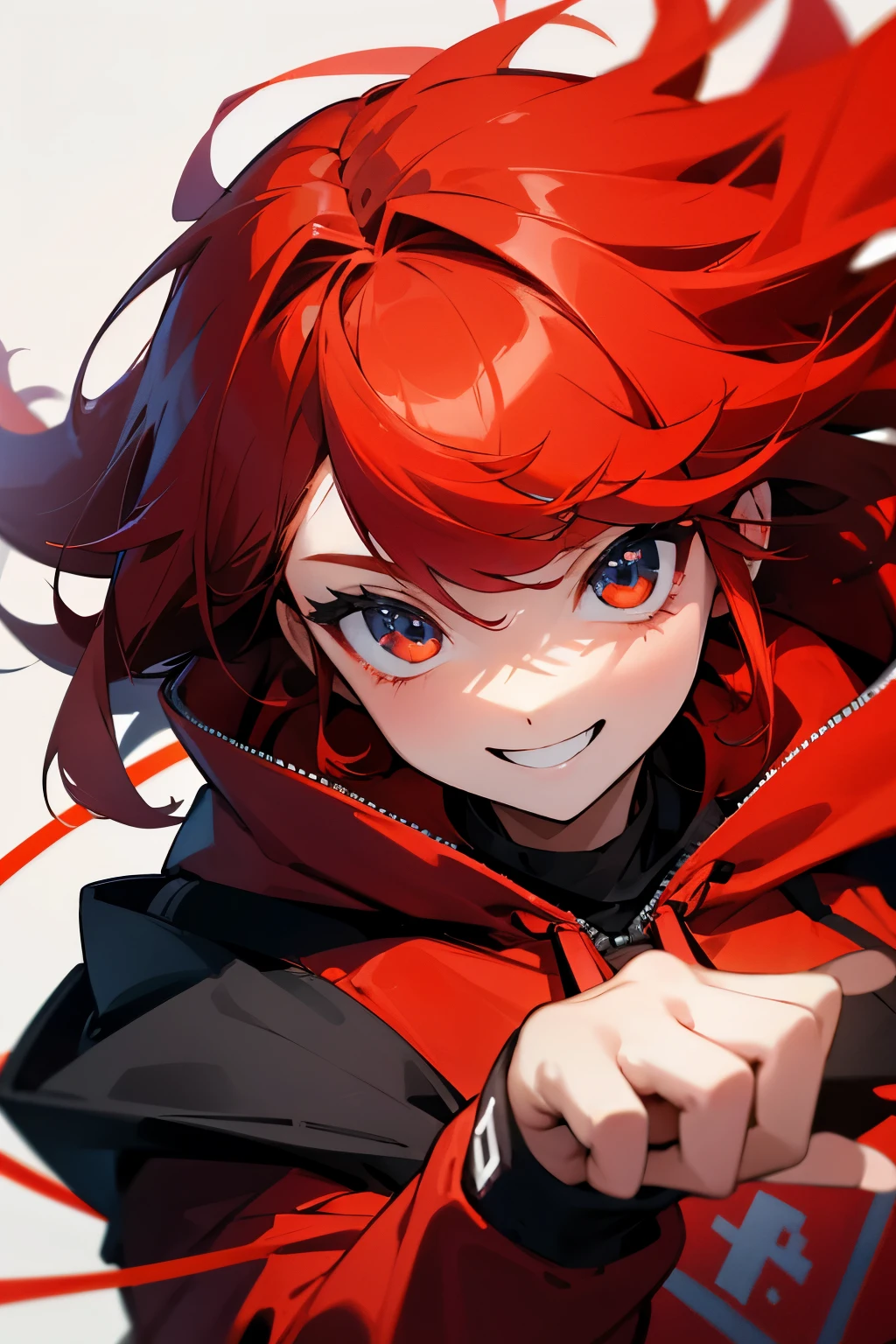 A close up of a person with red hair and a jacket - SeaArt AI