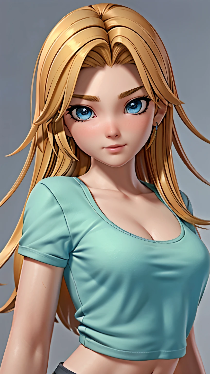 A woman with long blonde hair and blue eyes posing - SeaArt AI