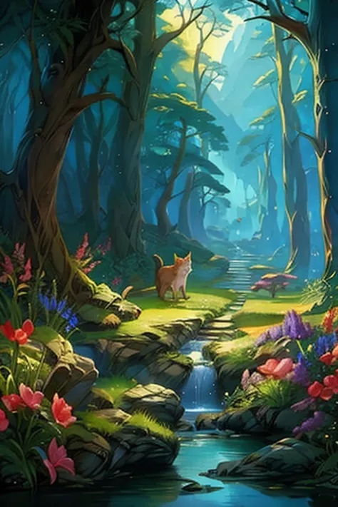 Cat in the fairytale forest