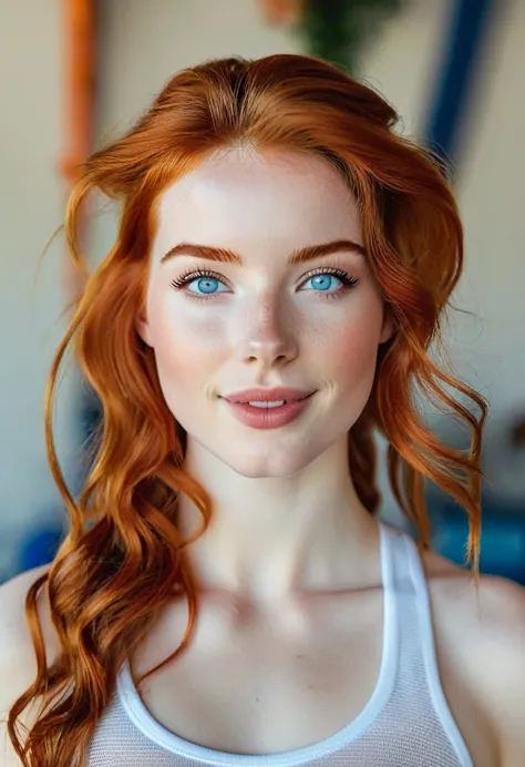 1 fille dans, 19 ans, seulement, aesthetic work, rousse irlandaise, wavy red hair, cheveux roux mi-longs, yeux bleu clair, yeux ...