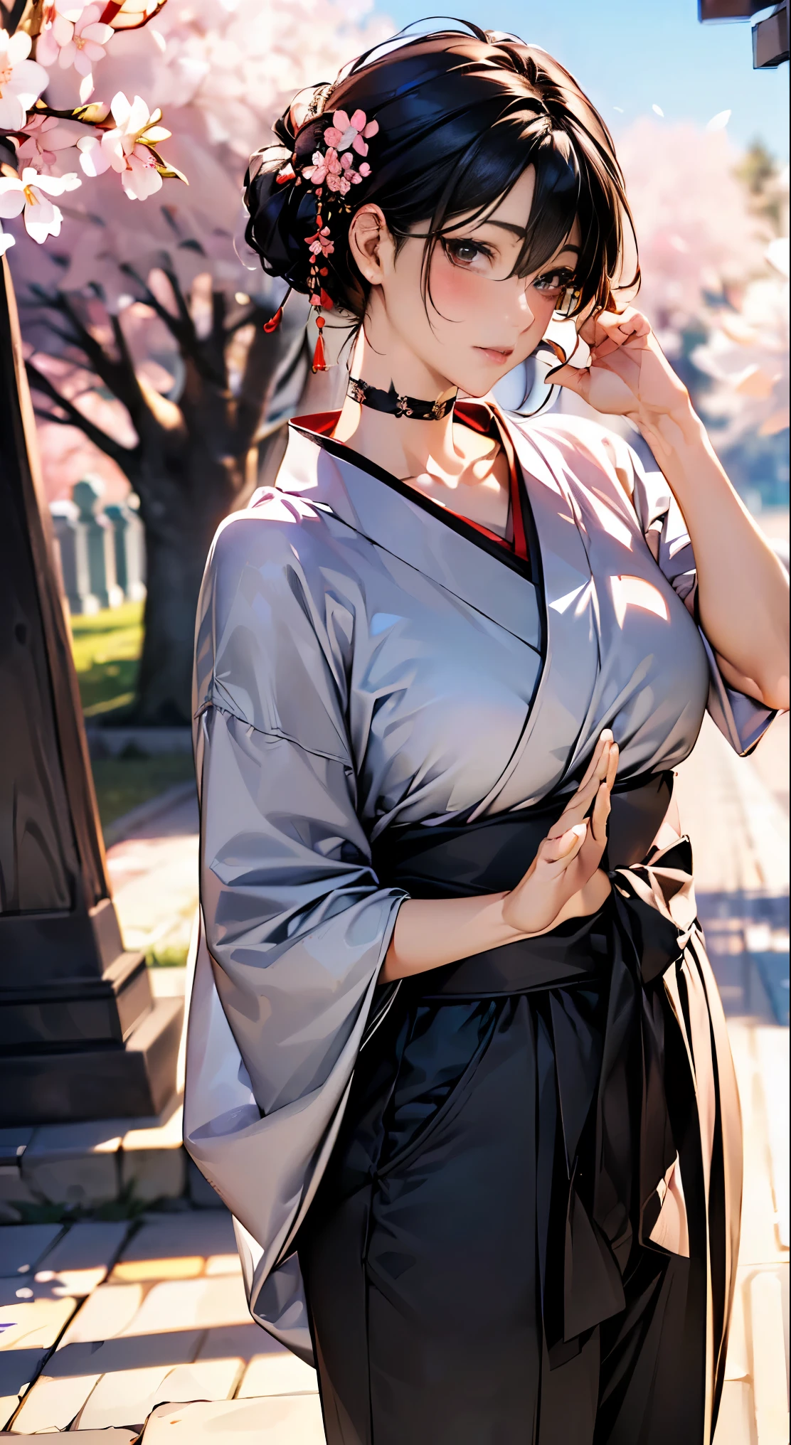 Anime - style woman in a kimono outfit posing for a picture - SeaArt AI